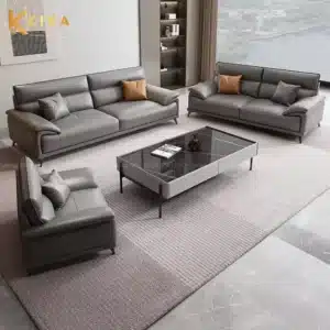 Bộ ghế sofa 3 món bọc da